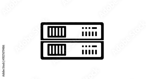 Two stacked servers connected in a network configuration illustration
