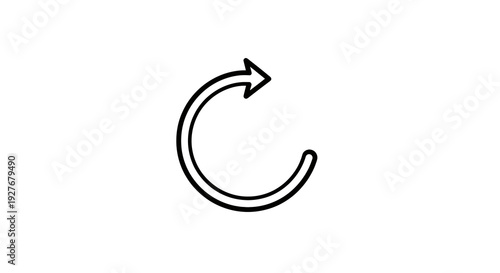 A circular arrow pointing right indicating rotation or continuous movement.