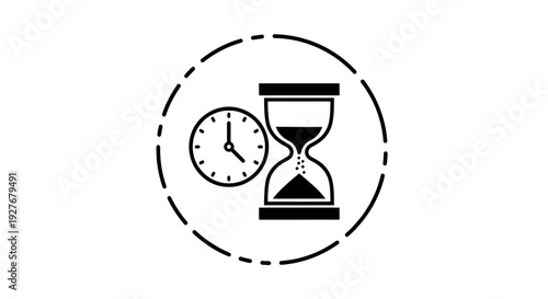 The contrast between modern digital timekeeping and traditional hourglass measurement