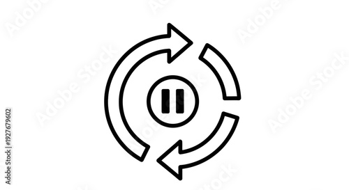 Circular icon depicting a play button with dual directional arrows for media functions