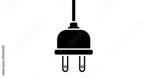 A black two-prong electrical plug icon against a white background