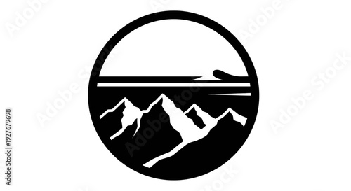 Silhouette of a runner passing by a mountain range at sunset