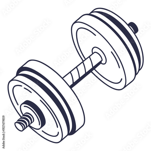 A single dumbbell with weights on either side