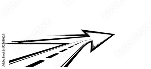 Abstract road merging into a bold arrow pointing right
