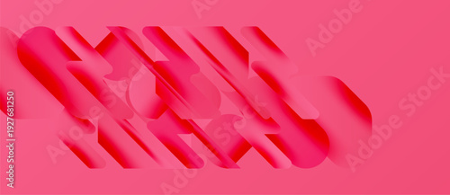Abstract pink design. Geometric shapes overlap creating dynamic visual effect. Modern aesthetic, bold colors, simple composition.