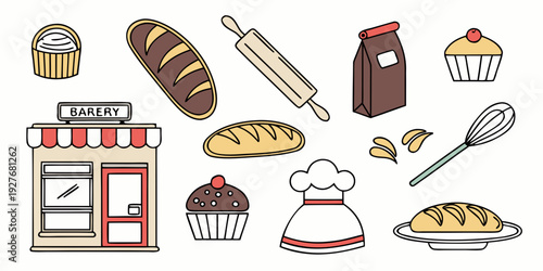 Assorted food items including pizza, sandwiches, and drinks displayed on a table Vector