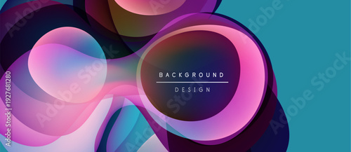 Abstract colorful layers create dynamic visual effect. Gradient hues blend, forming flowing shapes, modern design element.