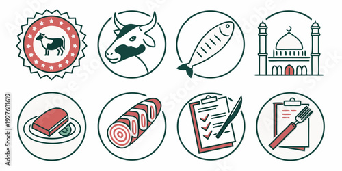 A delightful assortment of colorful and unique circular badges and icons Vector