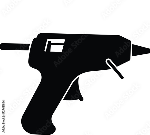 Black silhouette of a hot glue gun a crafting and repair tool