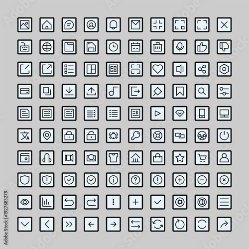 Collection of minimalist UI icons vector set for web 