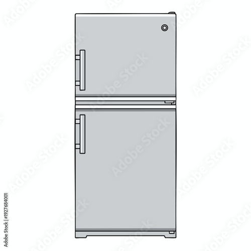 Modern Double Door Refrigerator with Freezer and Cooler Compartments