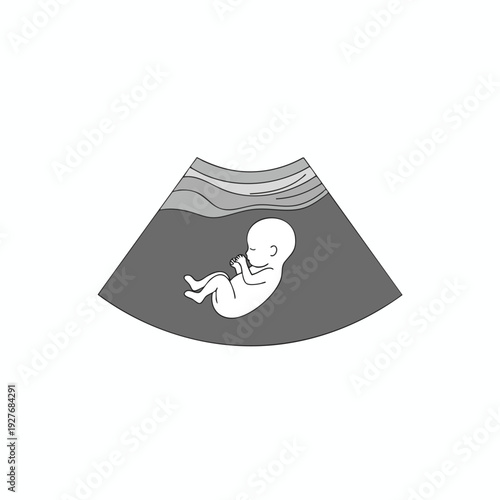 Pregnant Woman Receiving Ultrasound Exam in a Medical Clinic