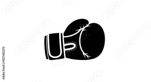 Black Boxing Glove with White Trim.