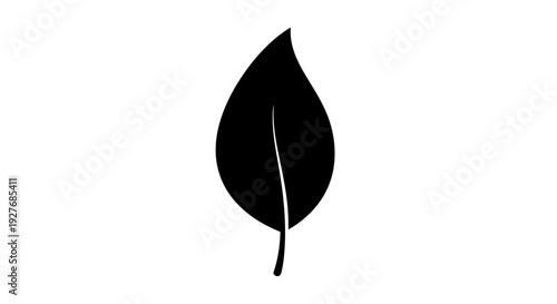 Black Silhouette Leaf Icon Isolated.