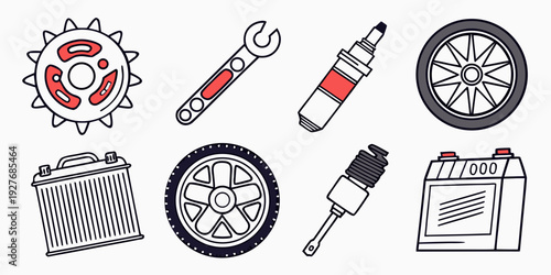 Assorted medical and laboratory equipment icons on a white background Vector