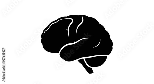 Human Brain Silhouette Illustration Design Element.