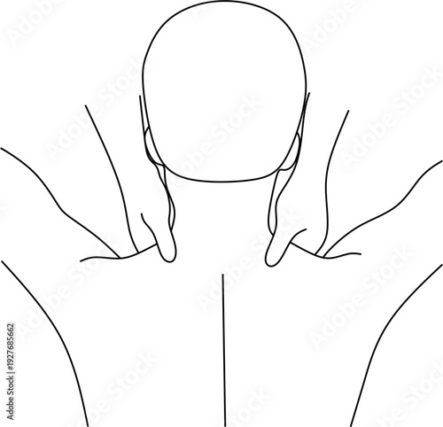 Vector illustration of neck and head massage, relaxing treatments. Massage. For advertising spa treatments