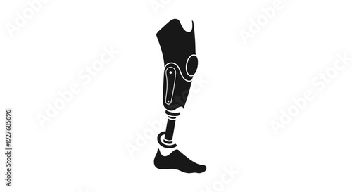Prosthetic Leg Illustration Detailed View.