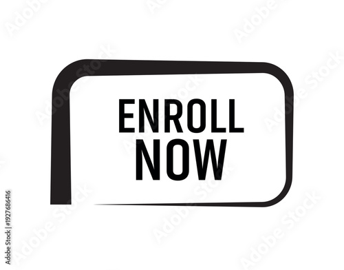 enroll now button on white background