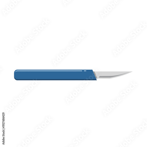 Surgical Scalpel with Blue Handle Medical Tool Illustration