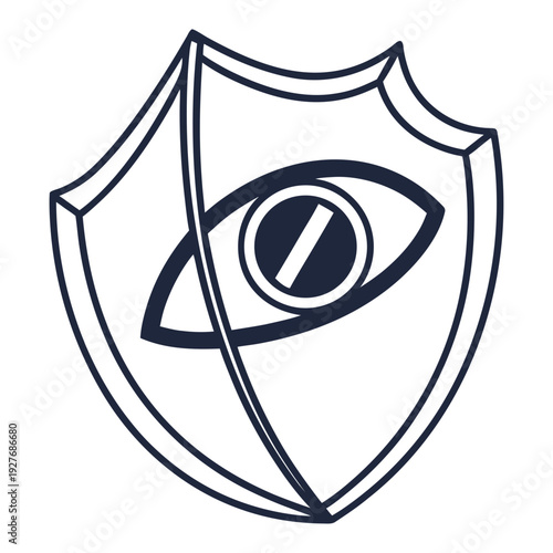 A shield with an eye on it for protection