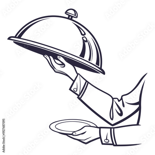 A hand holding a covered serving dish