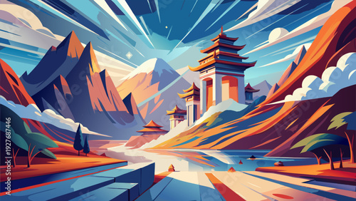 abstract background with colorful lines