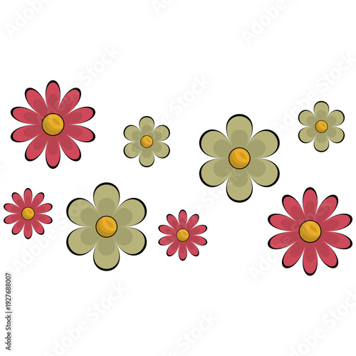 Daisy Flowers Retro Decoration