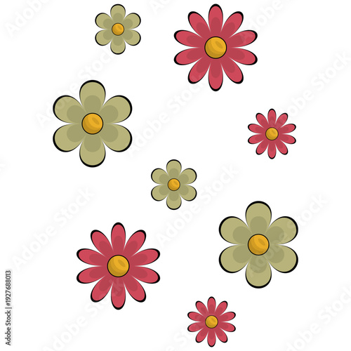 Daisy Flowers Retro Decoration