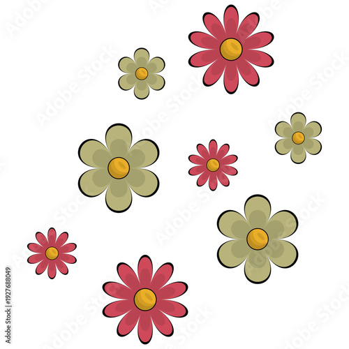 Daisy Flowers Retro Decoration