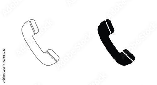 A clean and modern vector graphic illustration showcasing two telephone handset icons for effective communication, contact, and connection design elements, perfect for digital interfaces.
