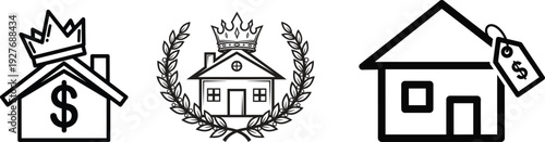 Real estate and wealth management icons