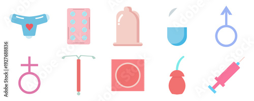 Contraception and Sexual Health Icons