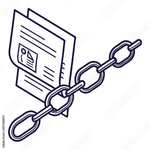 A document secured with a chain and lock