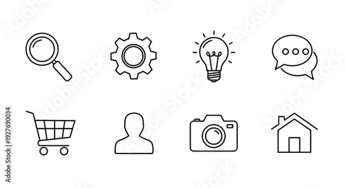 Set of icons representing various services and activities for a modern lifestyle