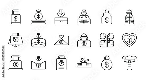 Assorted icons representing various aspects of business and finance