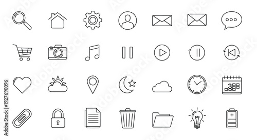 A collection of diverse icons representing various objects, actions, and concepts.
