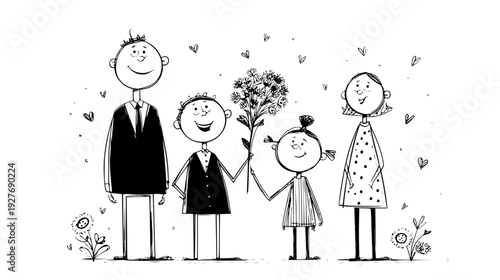 Affection tonic family with delicate labels and sparkling fluid, vector graphic set