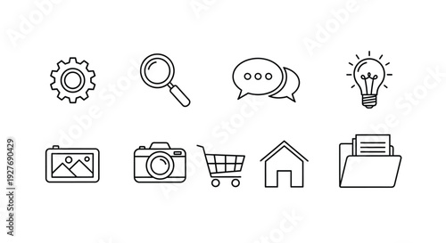 A collection of icons representing various services and activities