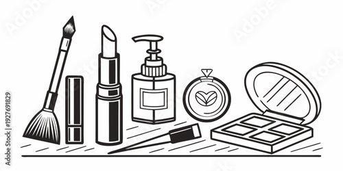 An assortment of vintage items including a compass and a magnifying glass Vector