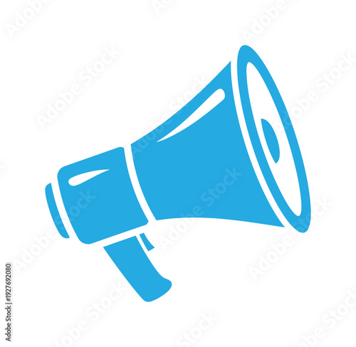 blue megaphone icon for announcements and communication tools