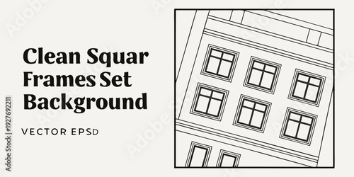 Clean square frames set background vector image for design projects Vector
