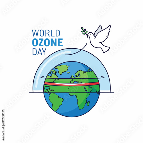 Earth Globe with Ozone Layer.