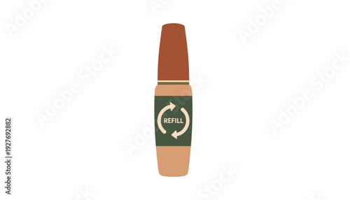 Refillable bottle icon for eco friendly packaging