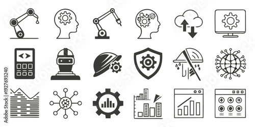 A collection of diverse icons representing various concepts and activities. Vector