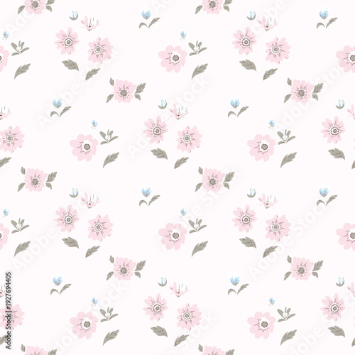 Flower pattern, ditsy seamless floral pattern, small little cute flower background. Flower repeat pattern. Ditsy print,  surface design. Ditsy floral for fashion, texture, fabric, wrapping, wallpaper