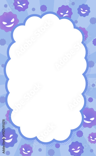 ウイルスが飛散するフレーム_縦