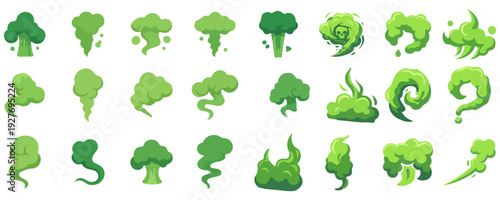 Collection Green Stink Cloud Element Set