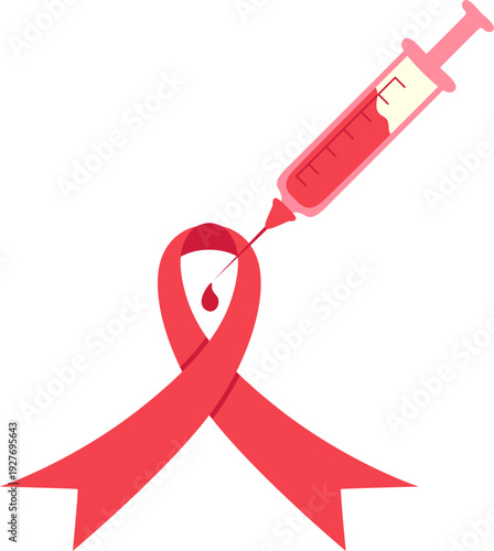 AIDS Awareness Syringe Ribbon