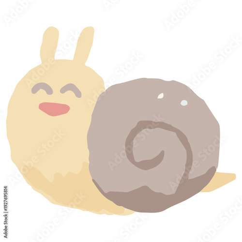 幼稚園・保育園向け 6月のやさしい水彩挿絵イラストシリーズ｜かたつむり / June Watercolor Snail Illustration